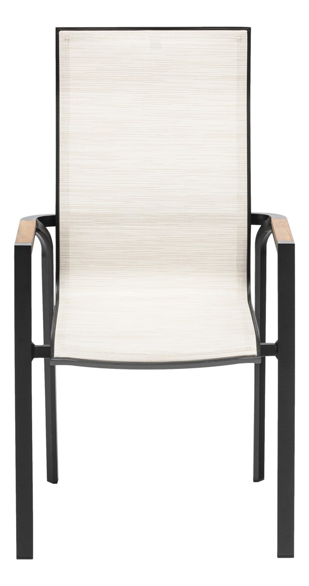 KETTLER SENSE Tischset schwarz matt/ beige mit HPL Tischplatte 180 x 95 cm