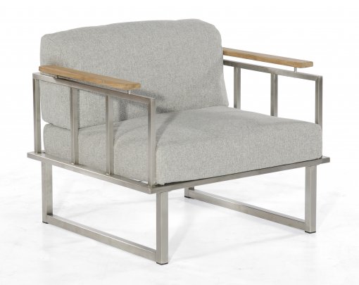 Sessel "Lotus" Edelstahl/Teakholz incl. Kissen von SonnenPartner