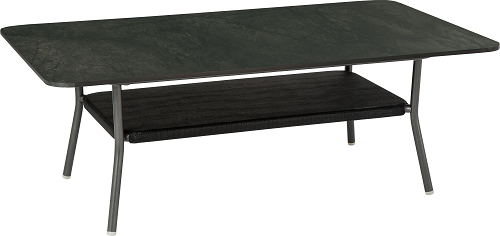 Stern Marla Lounge-Tisch 130x80 cm Aluminium anthrazit mit Tischplatte Silverstar 2.0 Dark Marble