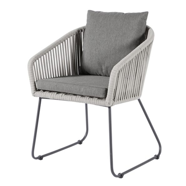 Diamond Garden Kos Stuhl Light Grey/Rope-Hellgrau/Edelstahl Dunkelgrau