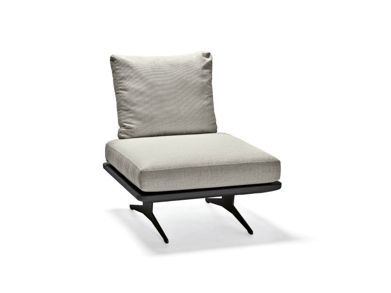 Stern Mittelelement Enya Lounge Aluminium anthrazit matt/Kordel Stone Kissen 100% Polyacryl Vanilla