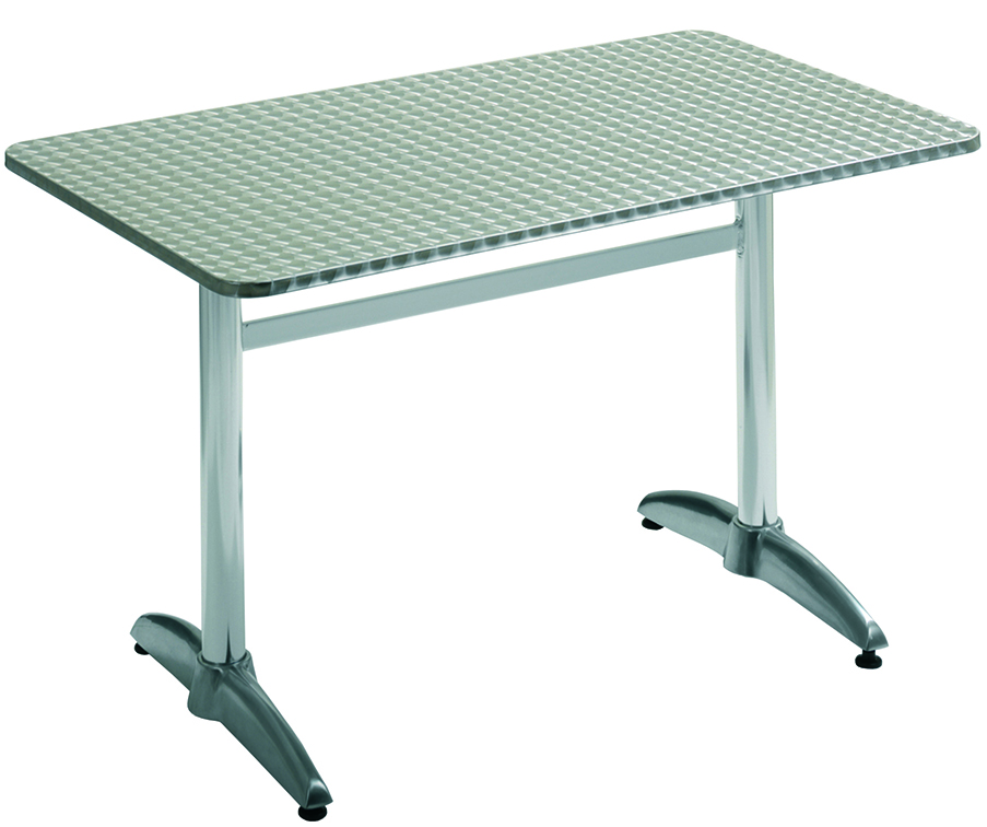 Tisch 120x80 cm wetterf.Platte abklappbar Alu Bistro