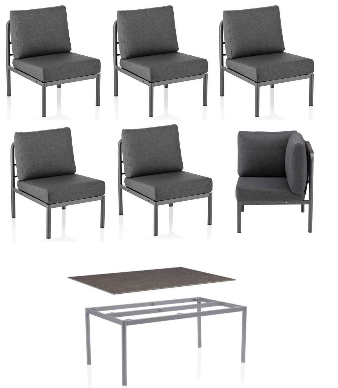 KETTLER Wire Casual Dining Set 8 teilig mit Keramik-Platte