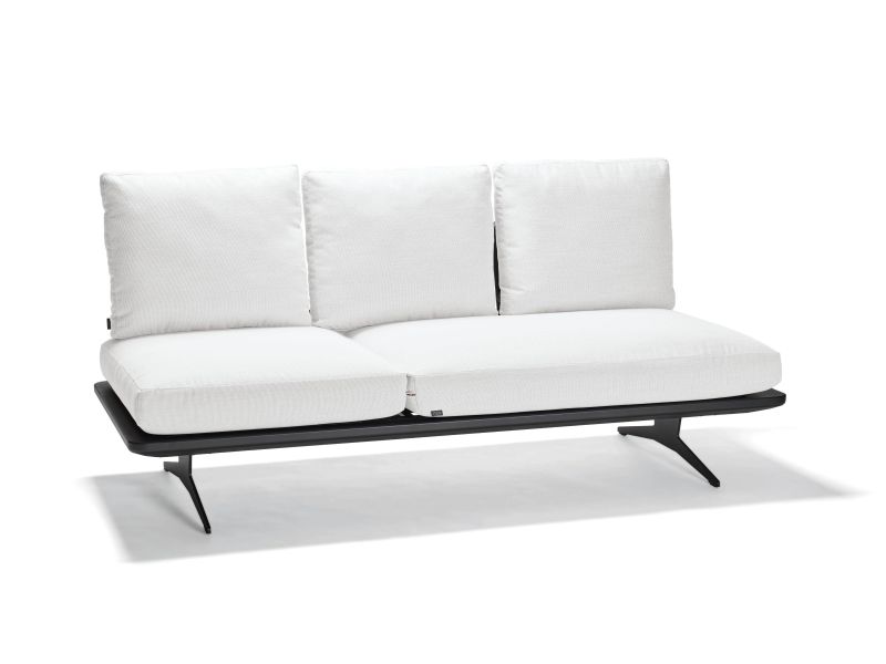Stern Lounge/Liege Enya Aluminium anthrazit matt/Kordel Stone Kissenset 100% Polyacryl Ivory
