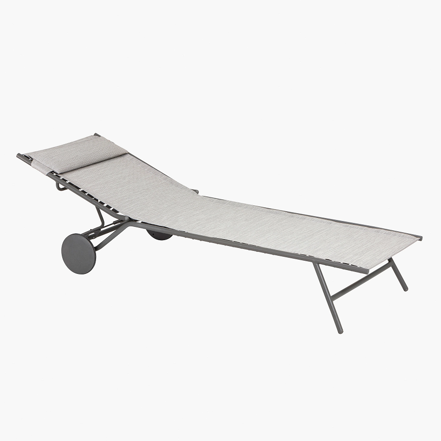 Lafuma MIAMI II RIVES Sonnenliege Batyline® Duo Titane/Galet
