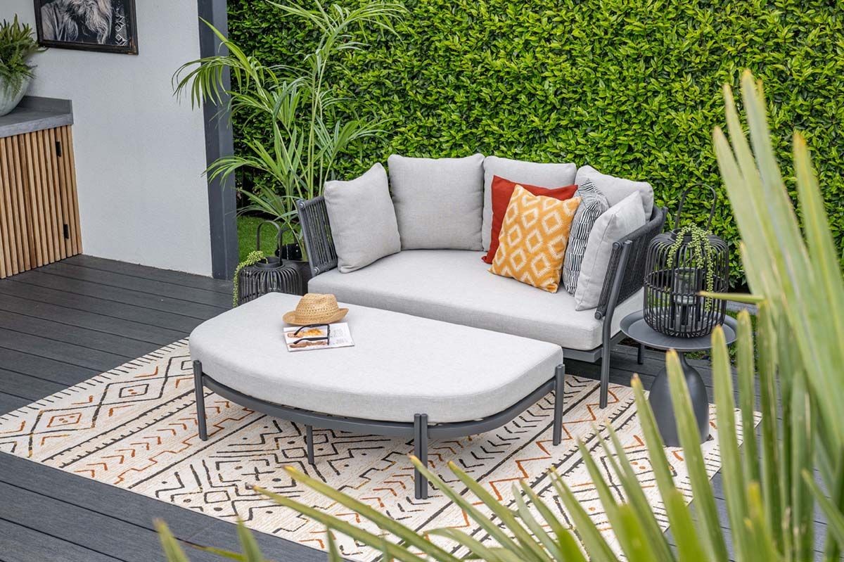 Garden Impressions Daybed San Remo carbon black/rope lava schwarz/valley sand