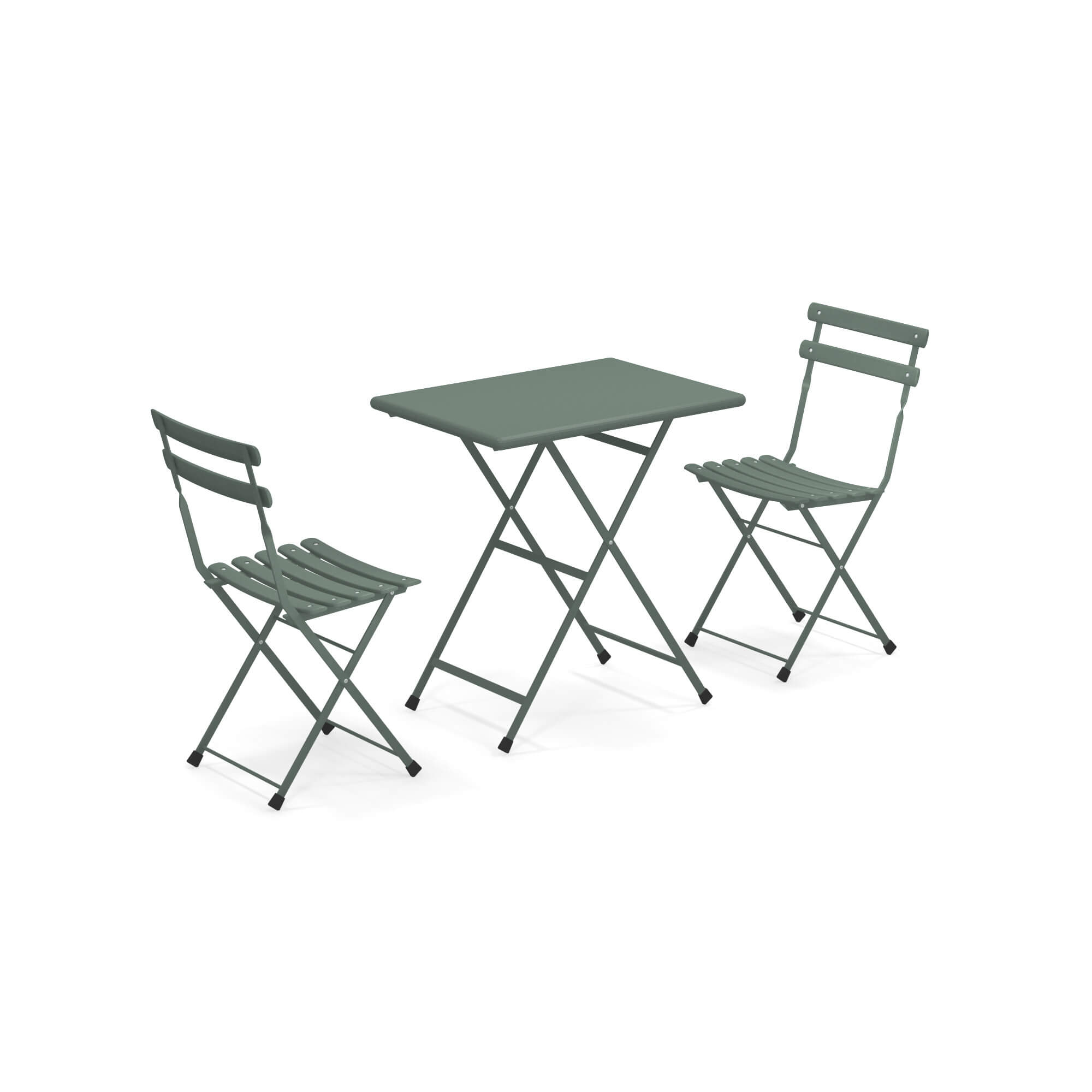 emu Set 2 Stühle mit 1 Tisch klappbar Arc en Ciel Dunkelgrün 