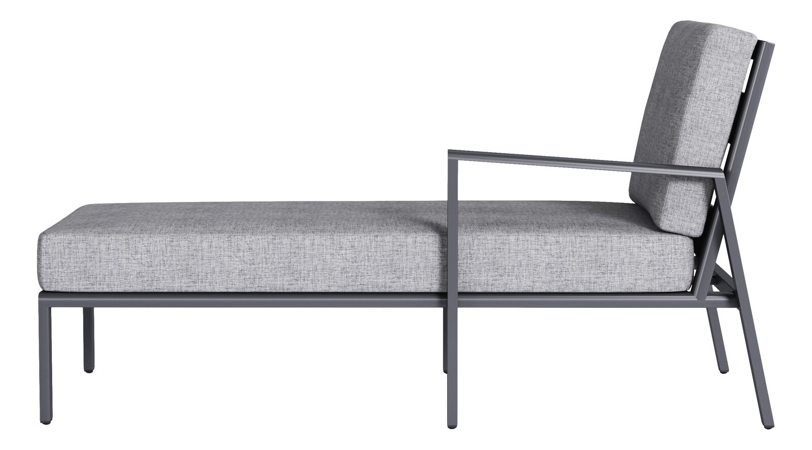 KETTLER Zenith Chaiselongue rechts Anthrazit Kissen Hellgrau meliert
