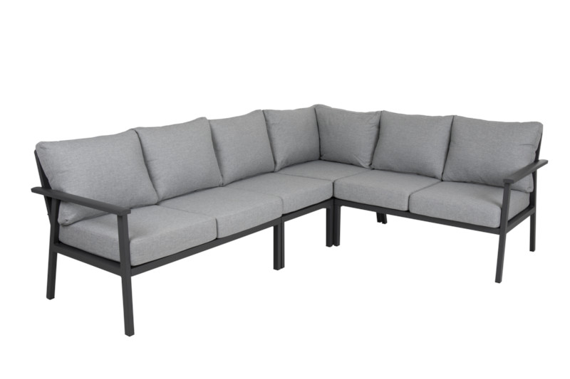 Brafab Samvaro Eckgruppe anthrazit/pearl grey mit Keramik Tischplatte