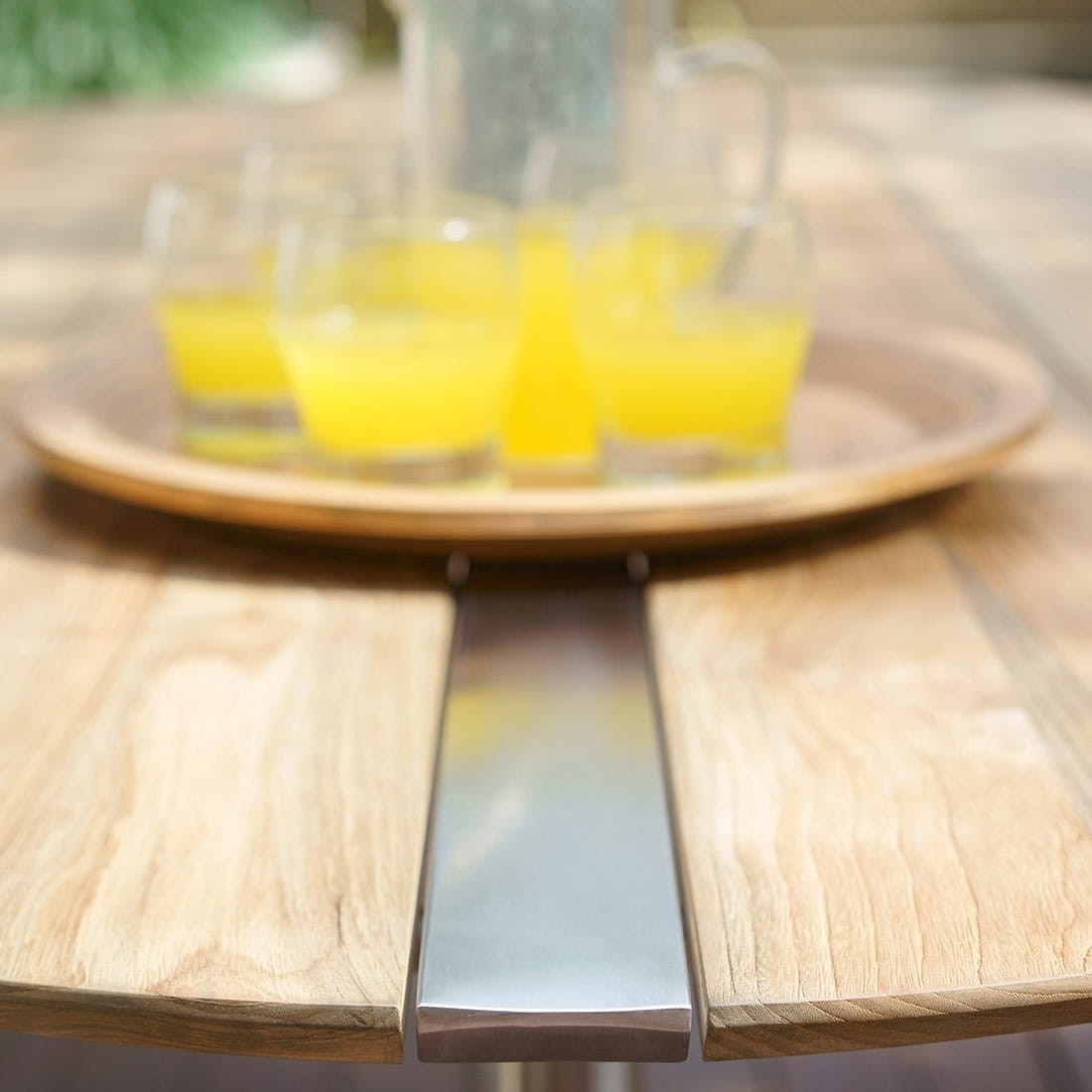Zebra Trix Tisch 220x128 cm Edelstahl/Teak