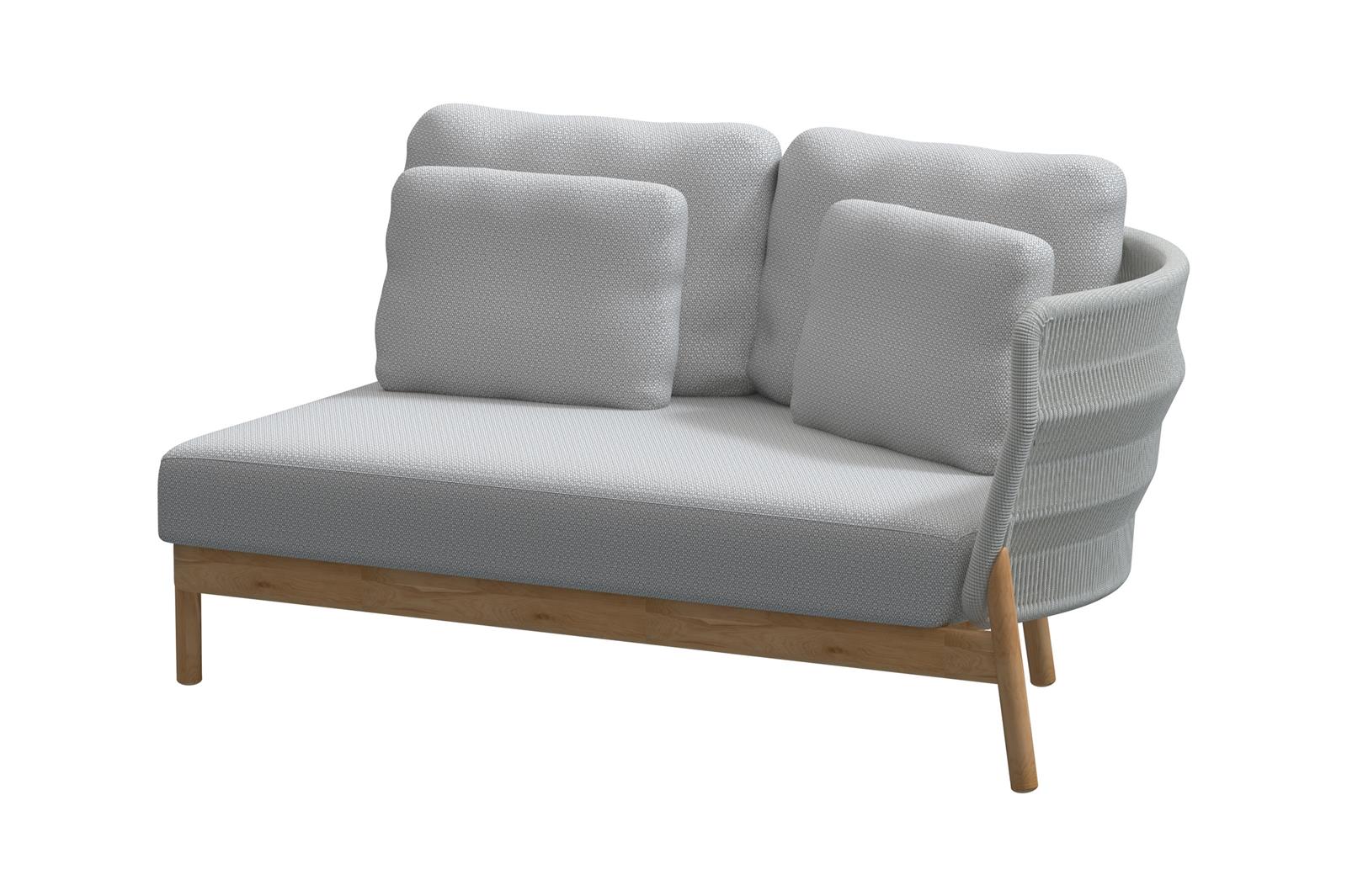 4Seasons Outdoor AVALON Teak 2-Sitzer Armlehne links inkl. 5 Kissen