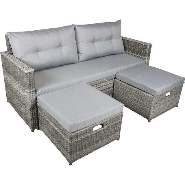 Lounge-Sofa MIRELLA Kunststoffgeflecht/Aluminiumgestell