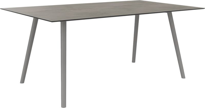 Stern Tisch 180x100cm Interno Rundrohr konisch Aluminium warmgrau/Tischplatte Silverstar 2.0 Zement hell