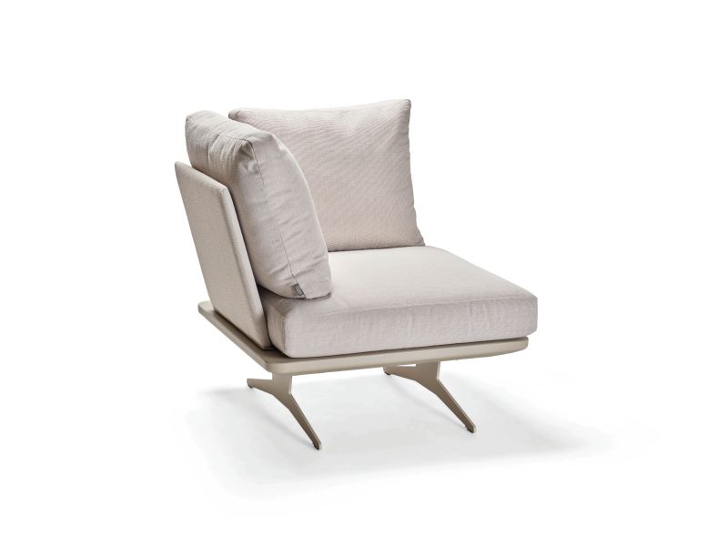 Stern Eckelement Enya Lounge Aluminium greige/Vanilla Kissen 100% Polyacryl Vanilla