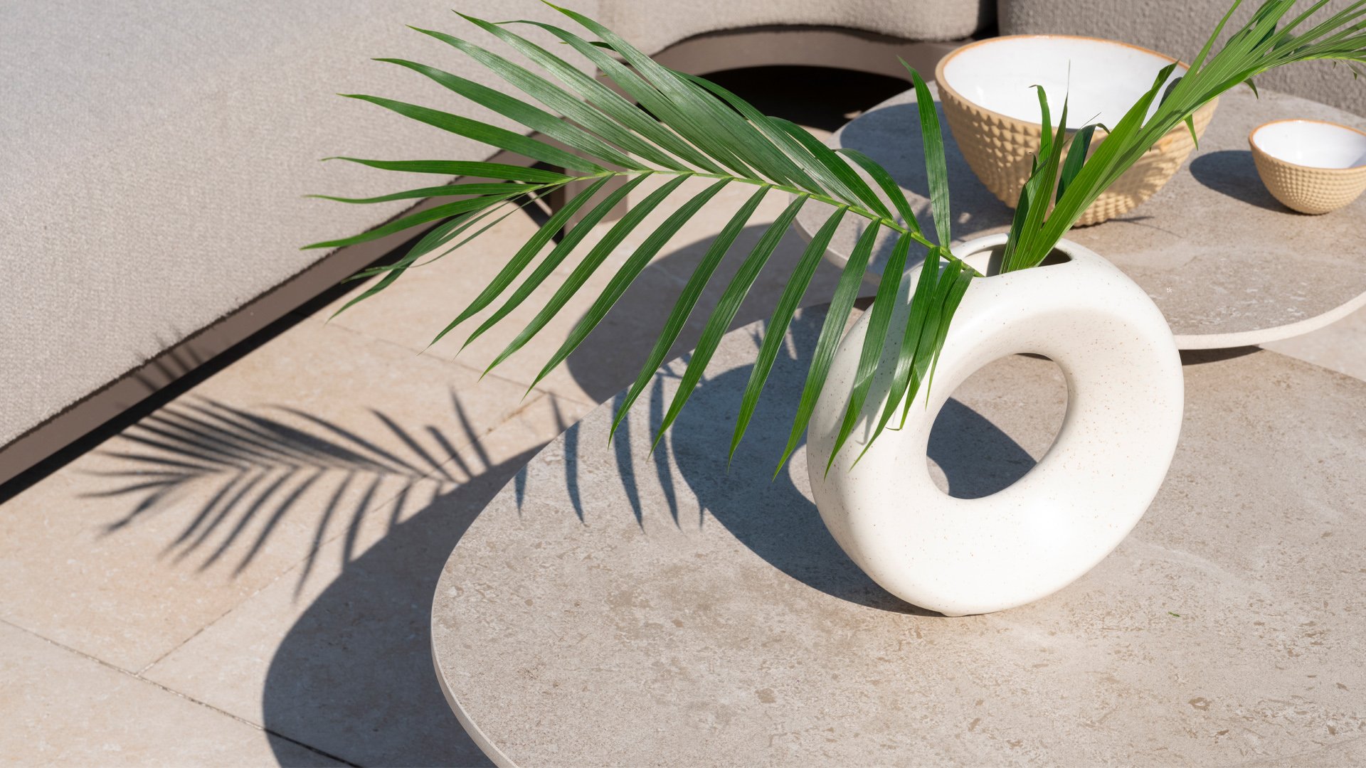 4 Seasons Outdoor Tischplatte für Kaffeetisch Sofie 70x80 cm Keramik Sand