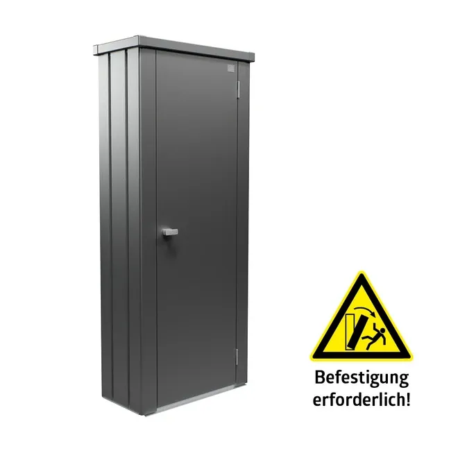 Biohort Terrassenschrank Julia S high (77,7 x 41 x H180,9) dunkelgrau-metallic