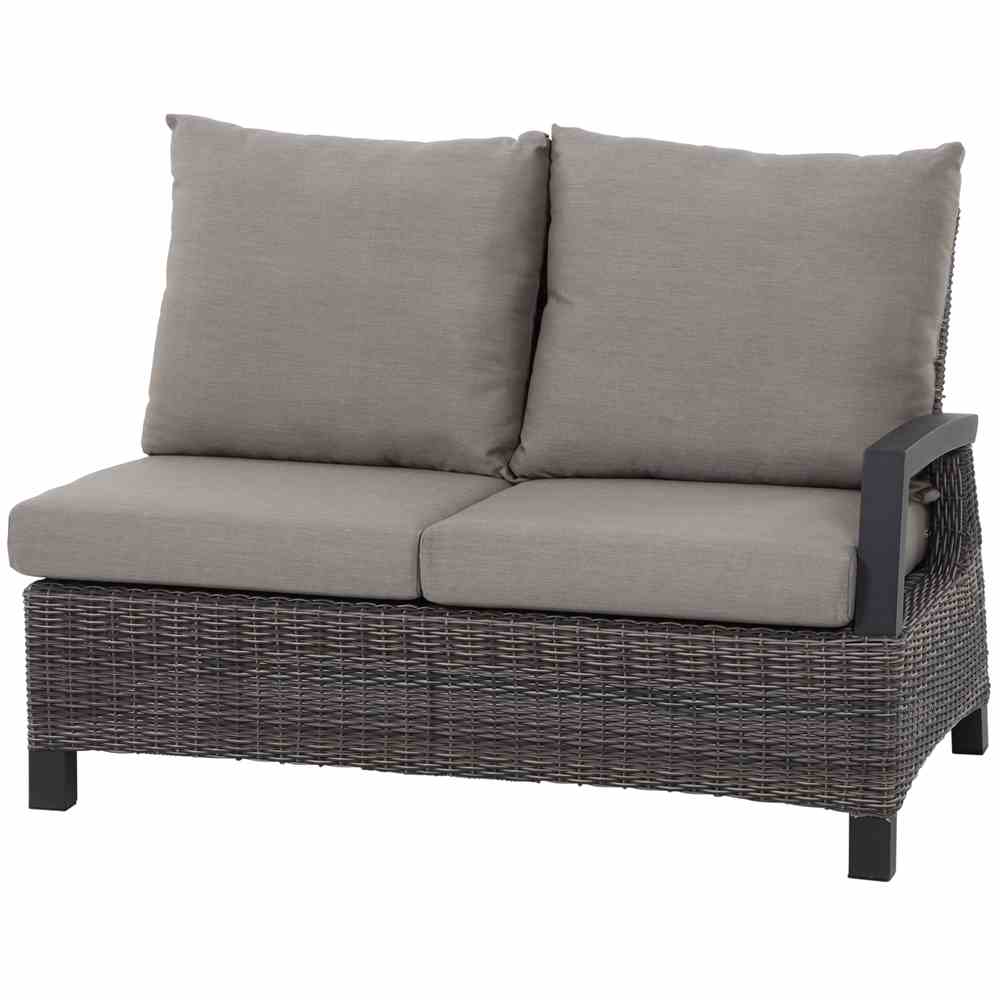 Siena Garden CORIDO LOUNGE Modul links 2-Sitzer Aluminium/Geflecht charcoal grey