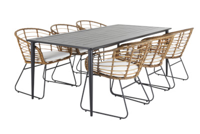 Brafab Covello Tischset mit Nimes Tisch 7-teilig