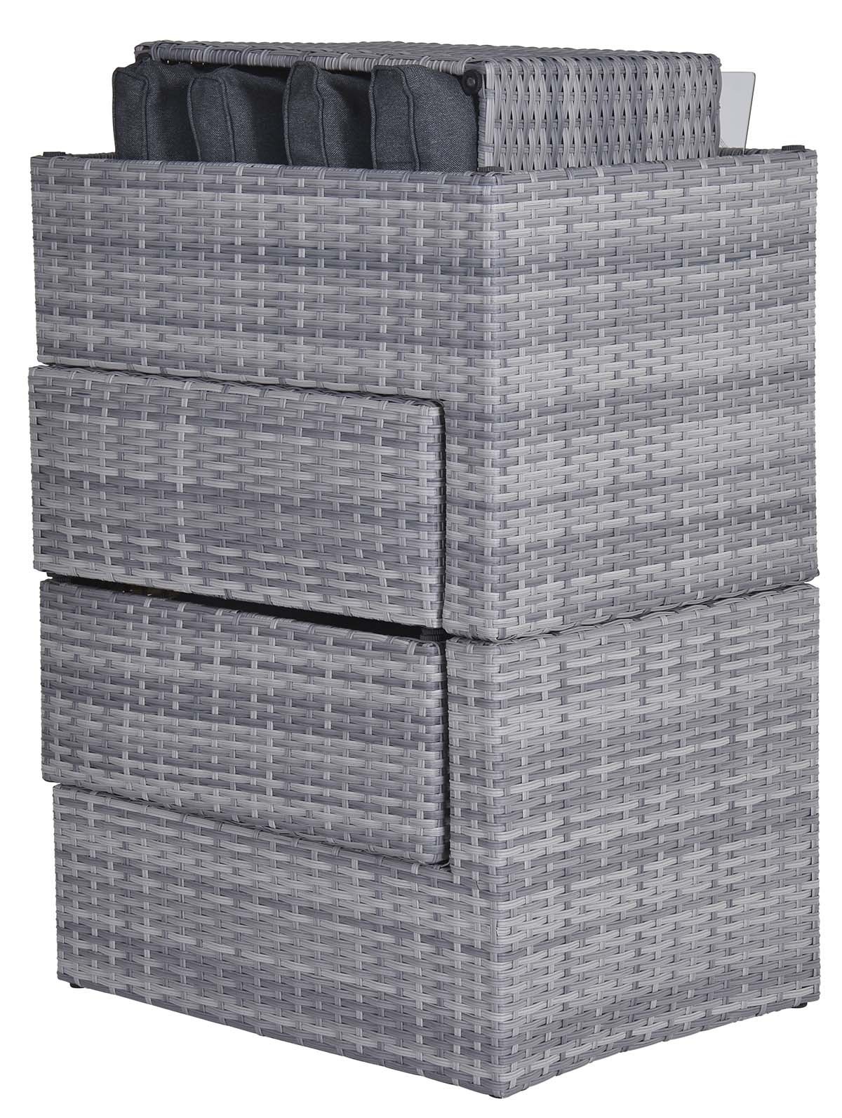 GARDEN Impressions Garda Balkonlounge 5-tlg. cloudy grey L-shape/reflex  black