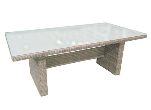 Glastisch DÜRNBERG Kunststoffgeflecht/Aluminiumgestell