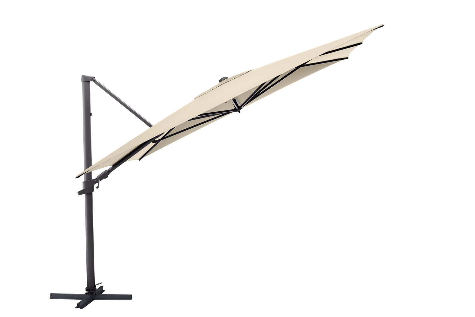 KETTLER Ampelschirm EASY FLEX 300x300 cm anthrazit matt/ natur