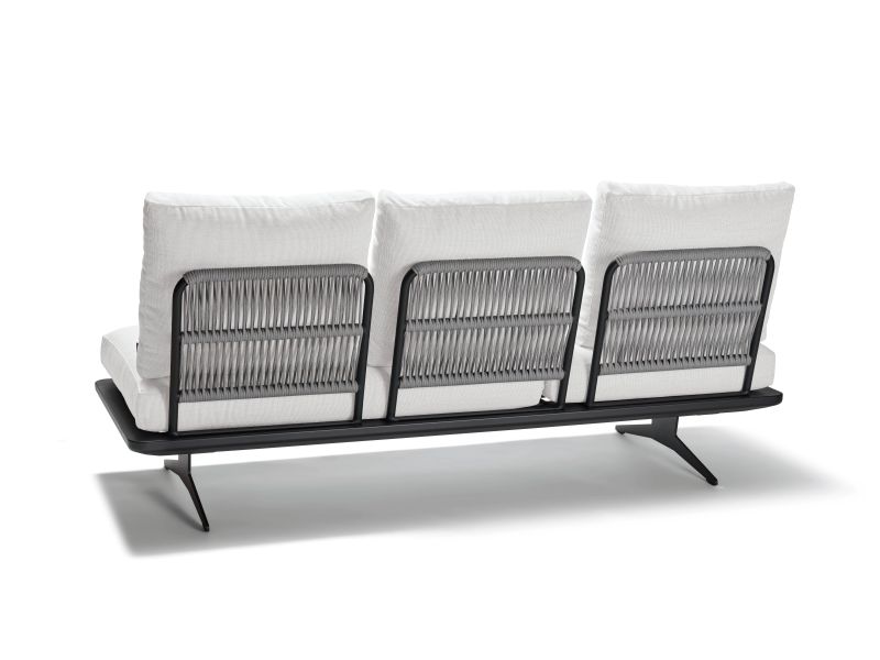 Stern Lounge/Liege Enya Aluminium anthrazit matt/Kordel Stone Kissenset 100% Polyacryl Ivory