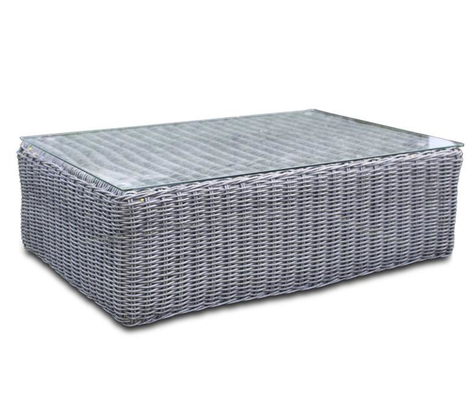 Polyrattan Tisch Loungetisch Skyline grau von GARINO Premium