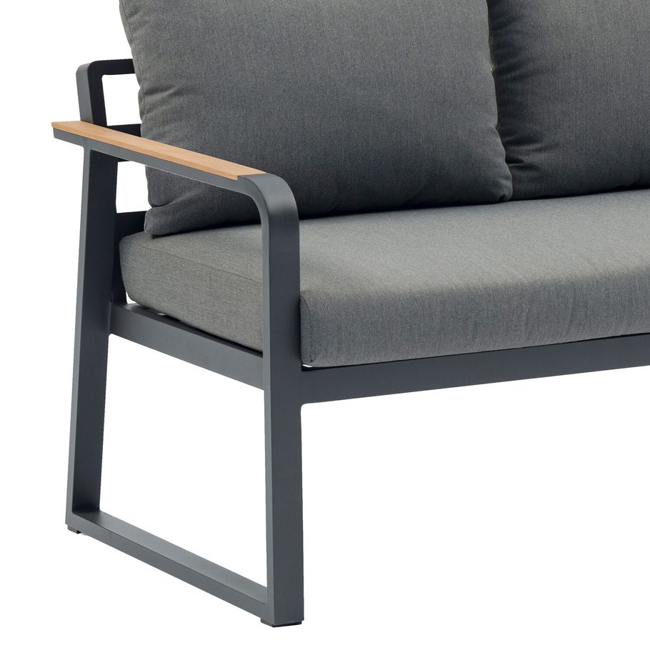 Garino Dininglounge Bermuda Aluminium anthrazit /Kissen Olefin anthrazit