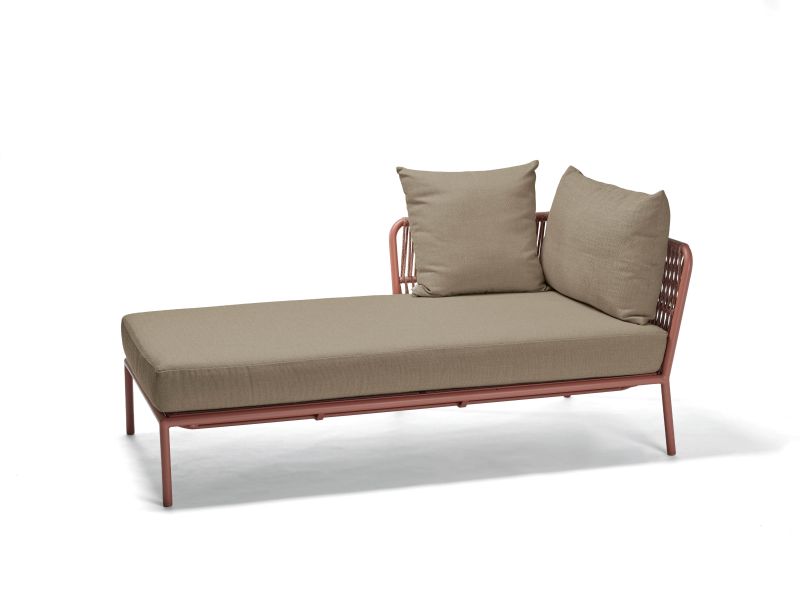 Stern Recamiere Romy Aluminium/Kordel Terra Armlehne rechts Kissenset 100% Polyacryl Muskat