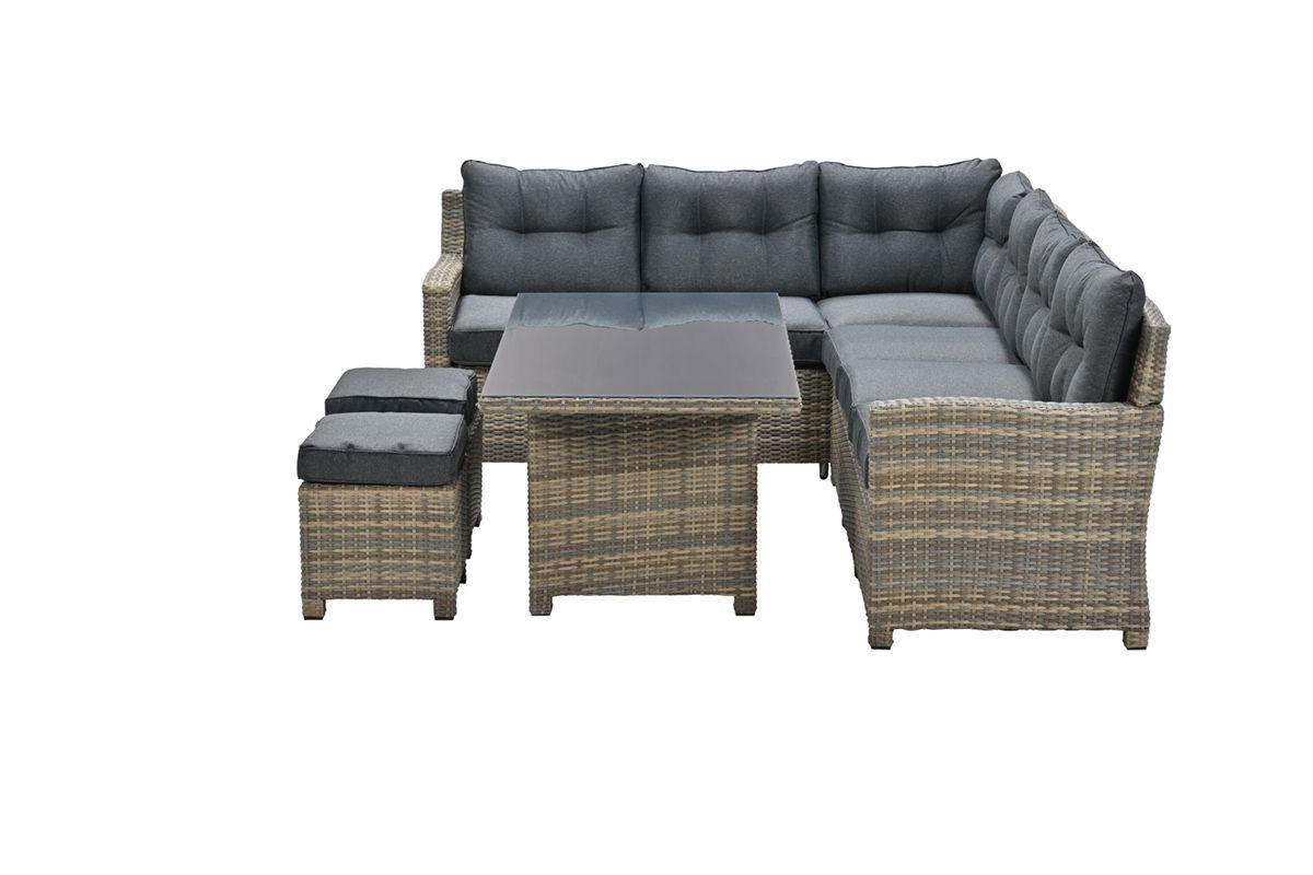 GARDEN Impressions Blue bird L/D Set 5-tlg. Lnatural rotan 2-half/reflex bl