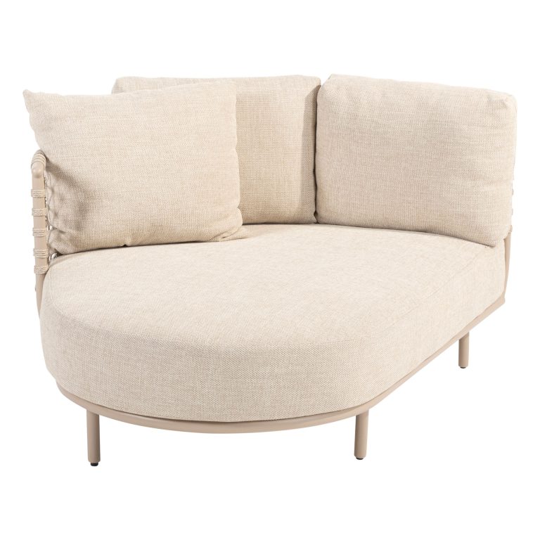 4Seasons Sardinia Chaise Lounge Armlehne rechts latte inkl. 3 Kissen
