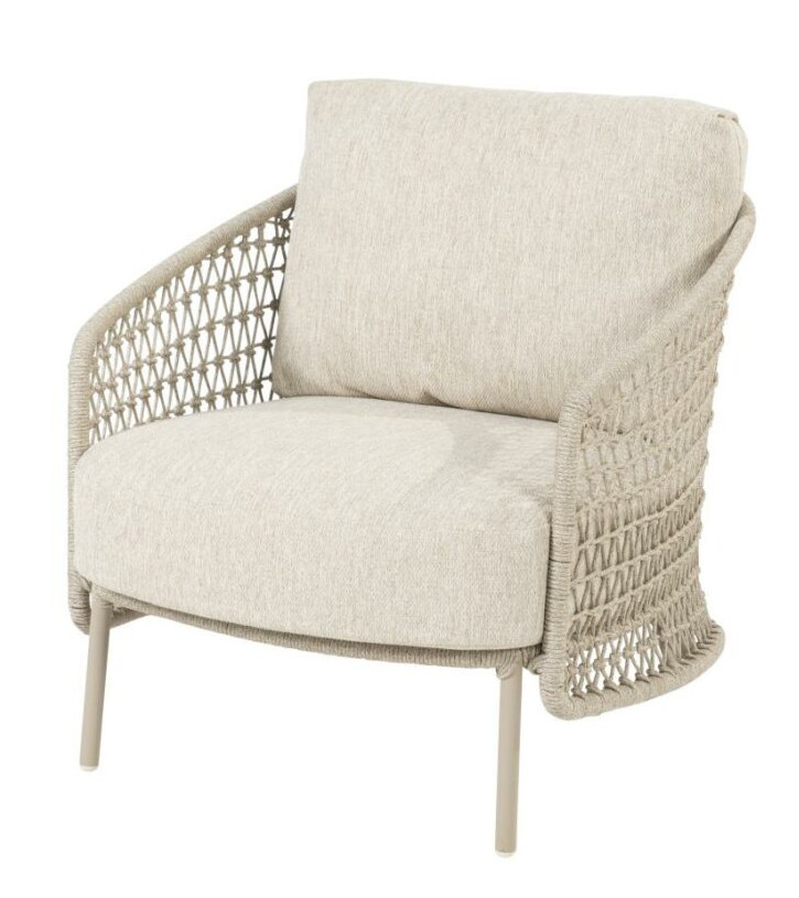 4 Seasons Outdoor Puccini living Sessel mit 2 Kissen latte / sand