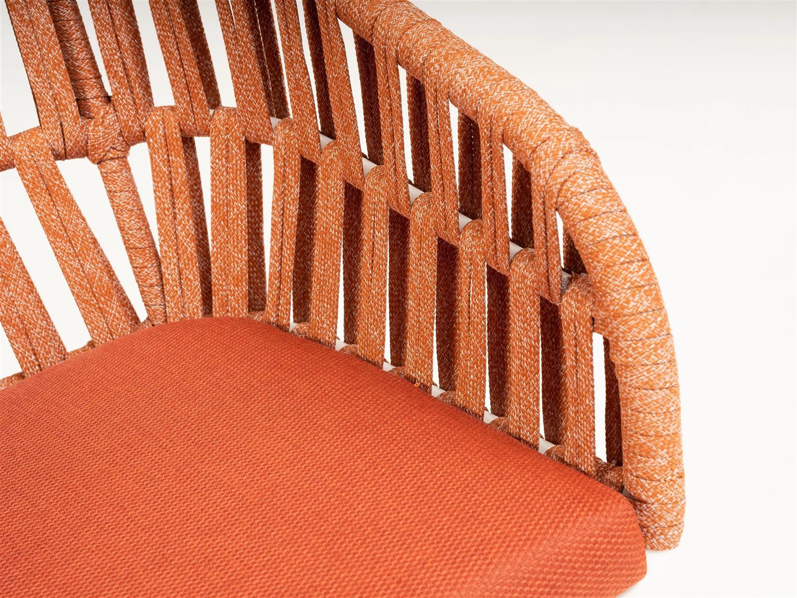 Armstuhl Berry Aluminium/Kunststoffschnüre weiß/terracotta