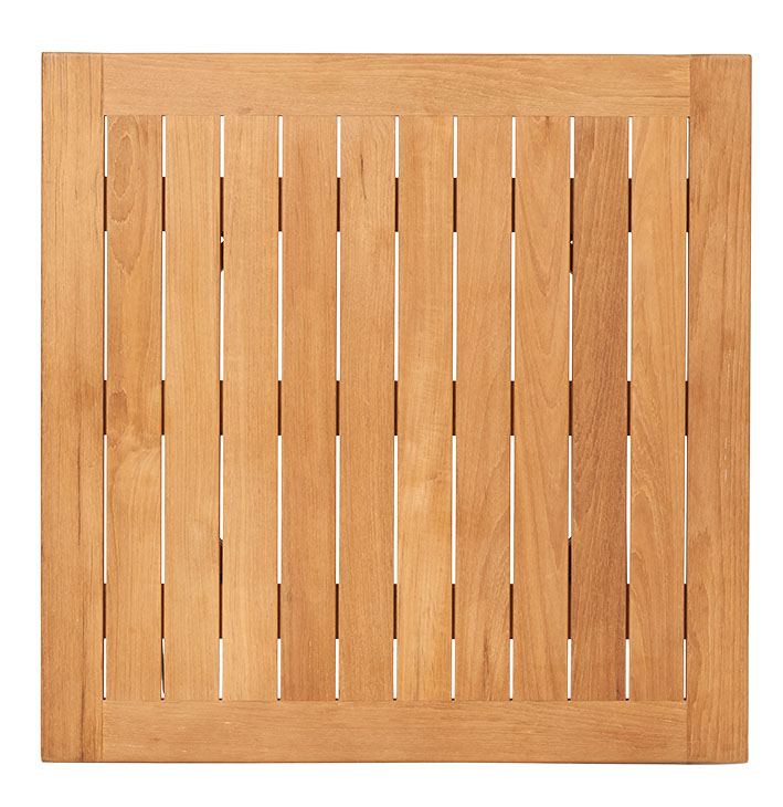 Traditional Teak Gartentisch Luna 90 x 90 Alubeine weiß Teakholz