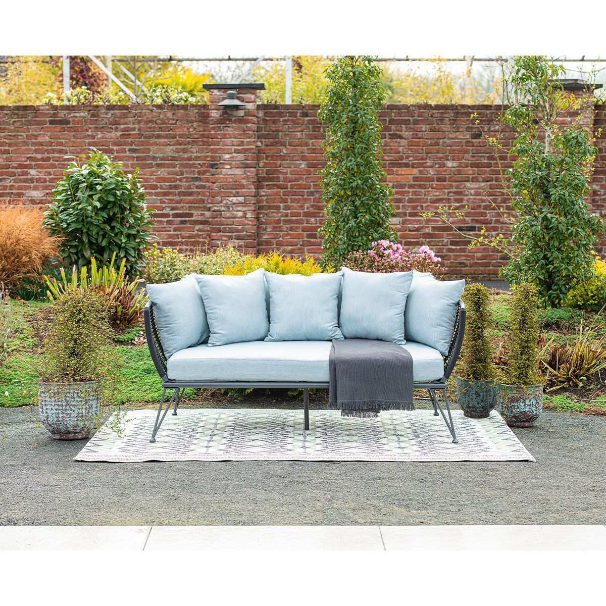 GARDEN Impressions Melissa Sonneninsel carbon black/Rope black/mint grau