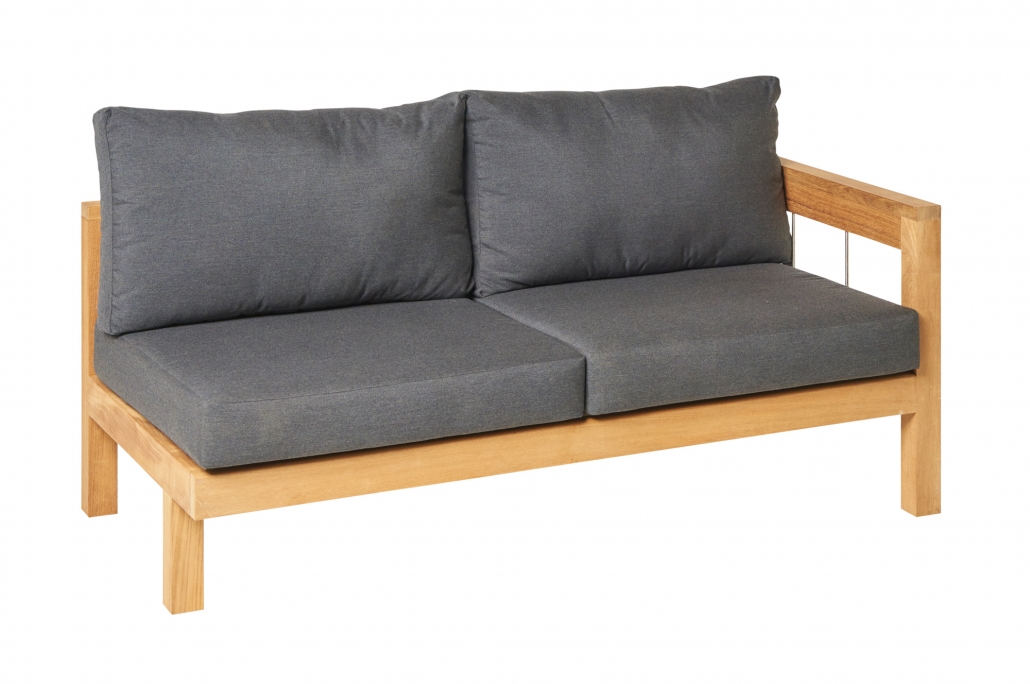 Traditional Teak Loungesofa 2-Sitzer links Maxima Teakholz