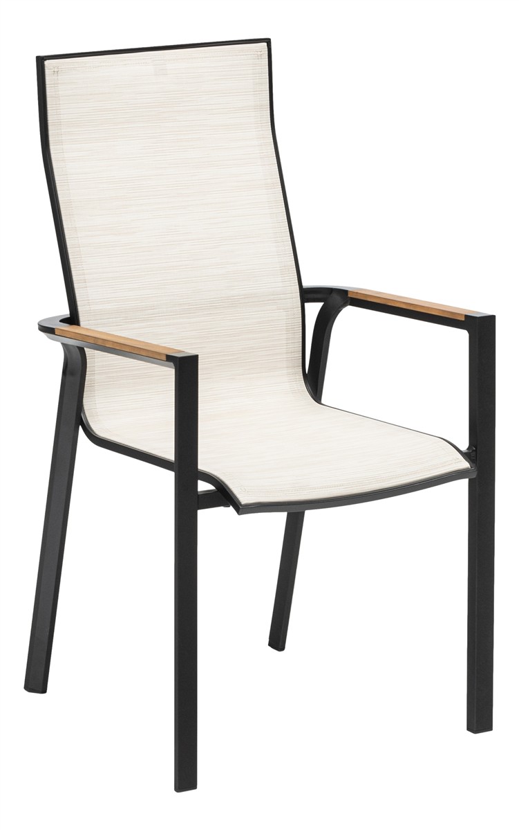 KETTLER SENSE Stapelsessel schwarz matt/ beige