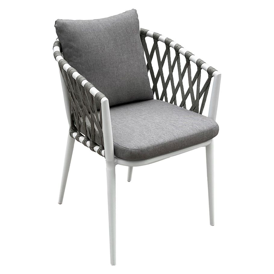 Garino Dining Sessel EXLA weiss/grau inkl. Kissen