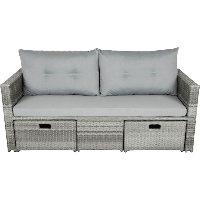 Lounge-Sofa MIRELLA Kunststoffgeflecht/Aluminiumgestell