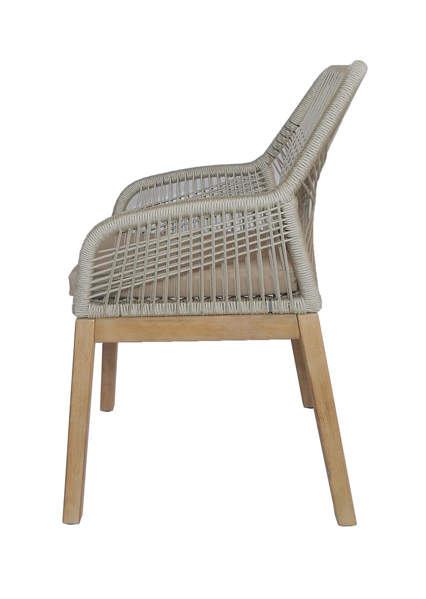 PARMA Dining Sessel Rope braun Stuhlbeine Akazie