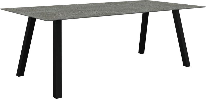 Stern Tisch 220x100cm Interno Vierkantrohr Aluminium schwarz matt Tischplatte Silverstar 2.0 Flint