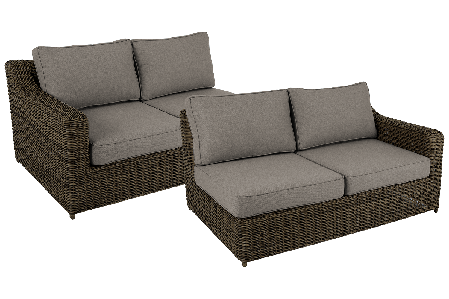 Brafab Glendon Sofa 2-Sitzer L/R Polyrattan Dunkelbraun/Soft Moose