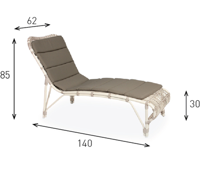 Vincent Sheppard Liege Chaise Lounge, weiß/grau