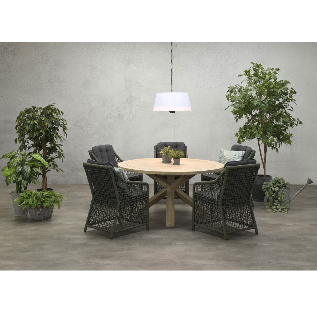 GARDEN Impressions Tigre Esstisch Ø150 cm acacia white wash/Beine 8x8