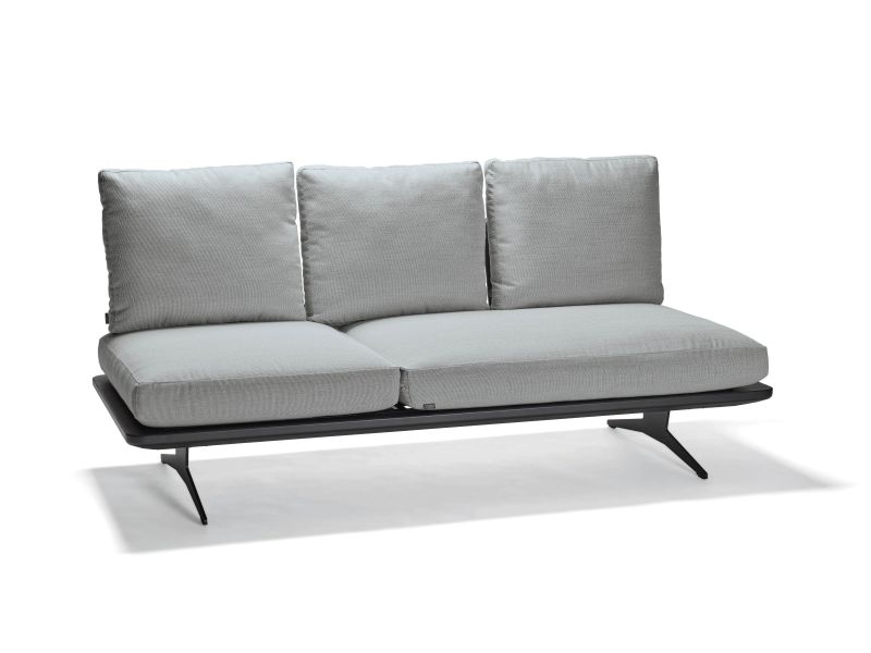 Stern Lounge/Liege Enya Aluminium anthrazit matt/Kordel Stone Kissenset 100% Polyacryl granitgrau