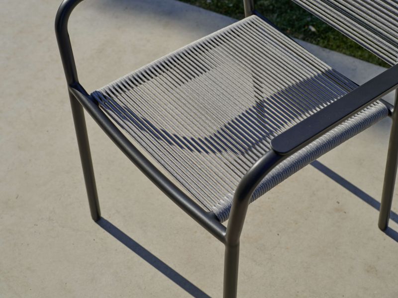 Stern Joris Stapelsessel Aluminium/Rope Anthrazit/Stone