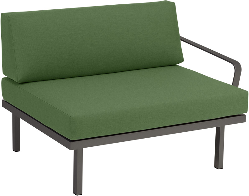Karasek Modul Sylt 100x84 Armlehne links grau metallic D15 pistachio