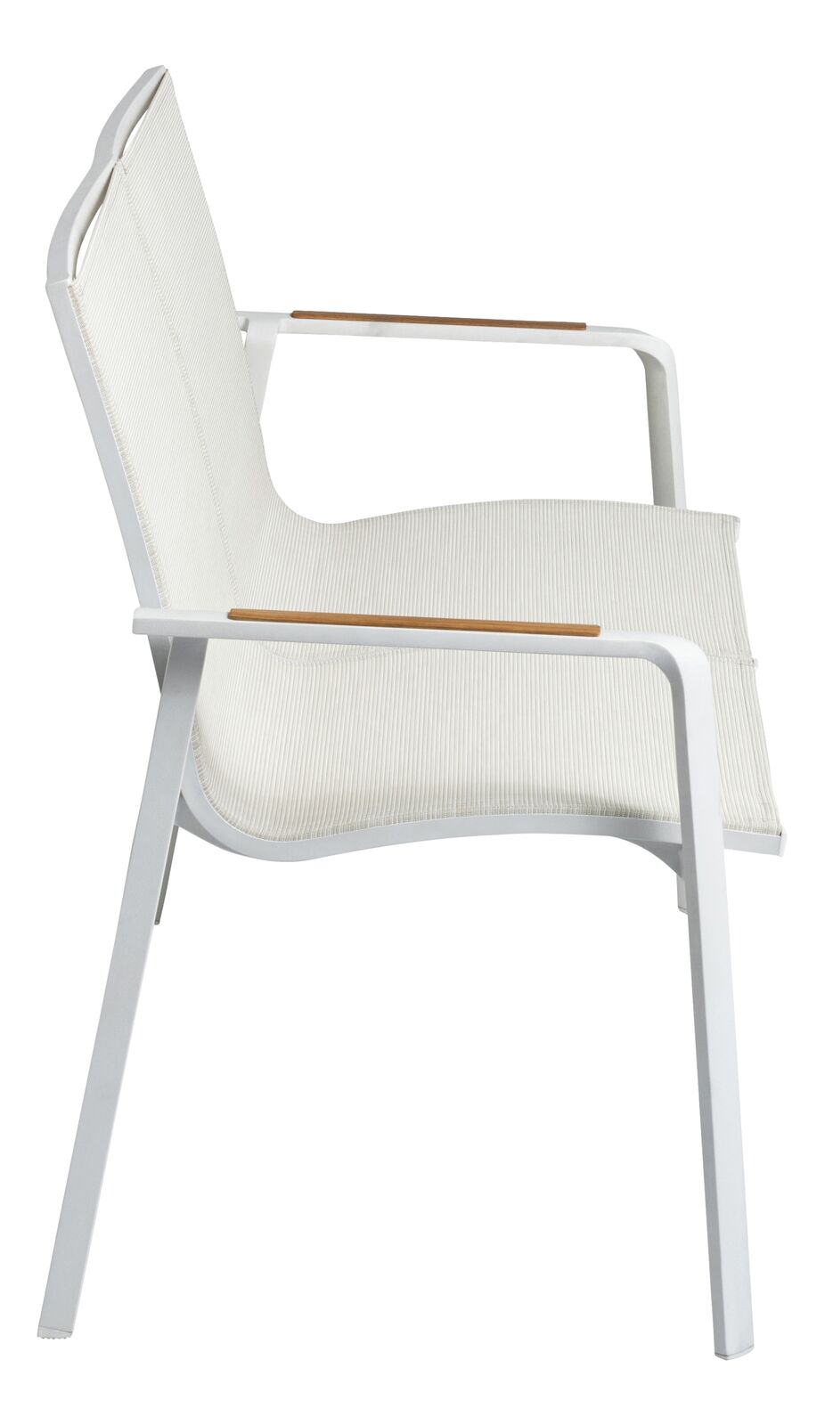 Kettler DIAMOND 2er Bank, weiß matt/ beige, Armlehne Teak