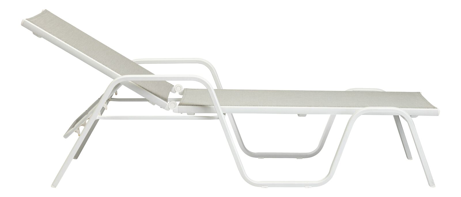 KETTLER BASIC PLUS Stapelliege weiß matt/ hellgrau