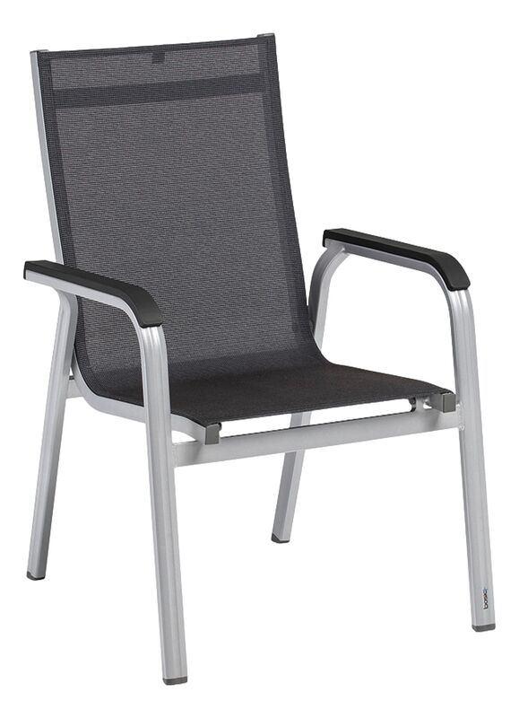 KETTLER BASIC+ PREMIUM Stapelsessel silber/ Lakritz